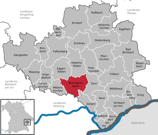 Nachbargemeinden der Gemeinde Wurmannsquick